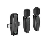 MICROFONO PER PC HOCO L15, Wireless, USB-C, Lightning, Nero