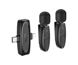 MICROFONO PER PC HOCO L15, Wireless, USB-C, Lightning, Nero