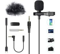 Microfono per PC Smartphone Con CLIP E UN PARABREZZA INCLUSO ADATTATORE TIPO-C