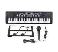 Microfono Per Pianoforte Elettrico USB 61 Tasti Microfono Per Organo Elettronico Strumento Stereo Per Musica Digitale Nero