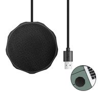 Microfono per riunioni online, elegante microfono omnidirezionale a 360 USB plug & play per conferenze aziendali, video chat, Skype,