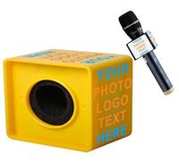 Microfono personalizzato Logo Live Equipment Box Cube Triangle Interview Box Karaoke mic Bandiere (giallo)