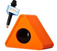 Microfono personalizzato Logo Live Equipment Box Cube Triangle Interview Box Karaoke mic Bandiere (triangolo arancia)