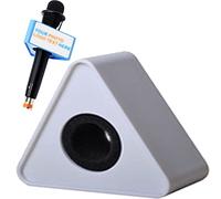 Microfono personalizzato Logo Live Equipment Box Cube Triangle Interview Box Karaoke mic Bandiere (triangolo Bianco)