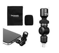 Microfono Plug & Play Lightning per iPhone, Microfono Saramonic SmartMic Di Mini a condensatore flessibile con porta Lightning certificata MFI iPhone Apple Mic Compatibile con iPhone iPad iOS