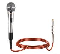 Microfono professionale cablato per canto e voiceover, microfono cardioide dinamico, portatile, per karaoke, lezioni online, interviste, struttura in metallo, 24 x 11 cm, blu (argento)