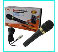 MICROFONO PROFESSIONALE DINAMICO CON CAVO 5 MT PER KARAOKE TEATRO AUDITORIUM DJ