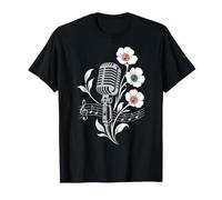Microfono retrò con Fiori per cantanti, Musicisti e Maglietta