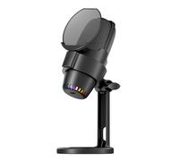Microfono RGB USB, Kit Microfono di Illuminazione Dinamica con Riduzione del Rumore ENC, Ideale per il Gioco di Registrazione 'audio in Diretta in Streaming in Diretta di Gioco (BLACK)