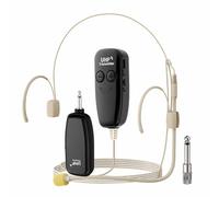 Microfono Senza Fili, Microfoni Archetto Wireless UHF con Tonalità Della Pelle, Microphone Amplificatori Vocali Beige, 50m di Portata, per Insegnanti, Guide Turistiche, Personal Trainer, Conferenze