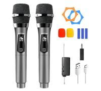 Microfono senza fili, microfono karaoke, doppio microfono senza fili, microfono wireless ricaricabile, per cantare karaoke, matrimonio, dj, festa, discorso, chiesa, lezioni