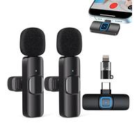 Microfono senza fili per iPhone/iOS/Android, Lavalier Wireless Bluetooth per cellulare portatile, per YouTube, Facebook, Twitter, TIK Tok Video e streaming live(App non richiesta)