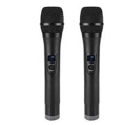 - Microfono senza fili, VHF di micro dinamico a mano doppio in metallo con ricevitore ricaricabile per karaoke, matrimonio, dj, festa, discorso, chiesa, classe