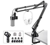 Microfono Stand Mic Braccio Braccio Braccio Set con Nuovo Mic Clip Supporto, Gancio Cuffia, Adattatore a vite, Morsetto di Montaggio Da Tavolo, Cinque Fascette, Professionale, Durevole e Stabile