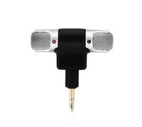 Microfono stereo, mini microfono plug and play con connettore placcato oro da 3,5mm Compatibile con PC, laptop, MD, fotocamera, TV, video, impianto audio domestico