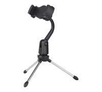 Microfono Tripod Stand, Foldable Desktop Tripod with Mic Clip Holder, Lightweight Adjustable Stand with Lock-Tight Knob for Singing, Performance, and Recording Microfono Tripod Stand