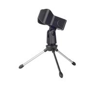 Microfono Tripod Stand, Foldable Mic Clip Holder, Lightweight Desktop Stand, Stabile e Regolabile, Lock Tight Knob for Secure Setup, Ideal for Singing and Recording, 16x9cm, 6.3x3.54 inch