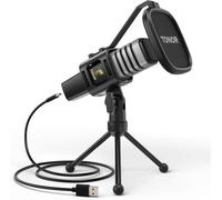 Microfono USB, Cardioide Condensatore Computer PC Mic con Supporto per Treppiede