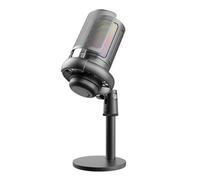 Microfono USB Computer Mic Kit con Treppiede Real- Monitoraggio Plug Play One Key Mute Knob per Gaming Meeting Live Audio Video