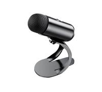 Microfono USB con Cancellazione del Rumore e Luci RGB Colorate per Lo Streaming di Podcast, Microfono da Tavolo Cablato per Giochi e Conferenze