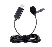 Microfono USB portatile Lapel Lavalier Mic Clip-on Microfoni per asole esterne per computer portatile PC Computer Microfono Lavalier professionale da bavero omnidirezionale