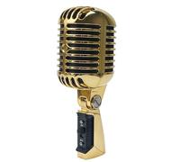 Microfono vintage retrò Old School, microfono cardioide vocale dinamico professionale classico cablato per karaoke performance live in studio registrazione canto, puntello in metallo alla moda