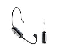 Microfono Wireless 2.4G con Cuffia A Lungo Raggio, Microfono Palmare 2 In 1 per Insegnare Ad Artisti Sul Palco e Istruttori di Fitness