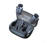 Microfono wireless a clip, microfono lavalier wireless con custodia di ricarica, ricarica rapida, distanza di trasmissione fino a 30 metri, acquisizione del suono omnidirezionale a 360°, bassa latenza