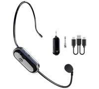 Microfono Wireless ad Archetto Wireless Auricolare/a Mano 2 in 1, UHF Microfoni Senza Fili Ricaricabile Spina Jack da 6,35mm e 3,5mm per Amplificatore Vocale, Fitness, Insegnamento, Tour, Sistema PA