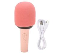 Microfono Wireless Bluetooth HiFi Altoparlante Portatile per Microfono Portatile Tutto in Uno, AI Smart Song Tap, con 5 Modalità di Luce Ambientale, Scheda Audio Ottimizzata per Famiglia,(Rosa)