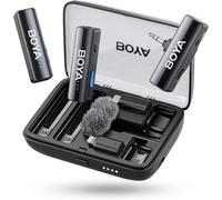 Microfono wireless Boyalink V2 24 bit, portata 300 m, autonomia 30 h, USB-C e TRS 3,5 mm, 2 trasmettitori inclusi - Nouvo