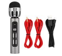Microfono wireless con altoparlante stereo, Bluetooth, microfono karaoke, cambia voce tutto in uno, luci LED, batteria ricaricabile per interni ed