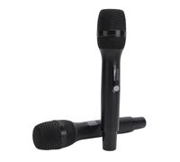 Microfono Wireless Doppio Microfono Cordless Palmare Dinamico UHF, qualità del Suono Chiara per Canti in Piccoli Gruppi, Smartphone Computer Tablet TV Lega di Alluminio Plastica