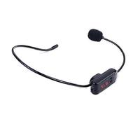 Microfono wireless FM portatile nero con cuffia radio megafono per guida turistica, insegnamento, riunioni, lezioni, forniture