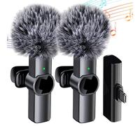 Microfono wireless Lavalier con ritardo ultra basso, microfono portatile a bassissimo ritardo per podcast, registrazione video, streaming live