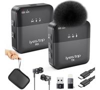 Microfono Wireless Lavalier per iPhone/USB C/Android Cellulare, Mini Microfono Senza Fili Bluetooth per Smartphone con Monitoraggio in Tempo Reale/Audience, Audio Ducking per Live/Vlog/YouTube/TikTok