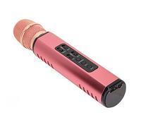 Microfono Wireless, Microfono Bluetooth Portatile, Altoparlante per Microfono Compatibile con Applicazioni di Canto Microfono per Cantare il Karaoke Per L'auto Che Canta a Casa KTV Per PC(Rosa)