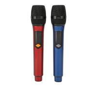 Microfono Wireless, Microfono Dinamico Senza Fili a Doppio Palmare UHF, Microfono per Karaoke con Display a LED Ricaricabile con Ricevitore, per Karaoke Che Canta Matrimoni DJ