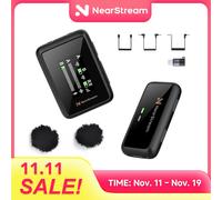 Microfono wireless NearStream Lavalier con cancellazione del rumore AI 656 piedi 200 m Trasmissione Plug-and-Play in tempo reale per PC iPhone Android
