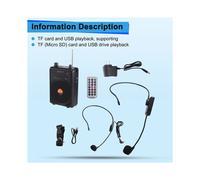 Microfono Wireless per Insegnanti da 48 W 2.4G Portatile Ricaricabile Amplificatore Vocale per Insegnanti e Formazione al Canto