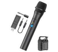 Microfono wireless per karaoke, di microfono dinamico in metallo con ricevitore ricaricabile, microfono senza fili in metallo per chiesa, karaoke, canto, lezioni