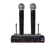 Microfono Wireless UHF 2 Trasmettitore Palmare A Doppio Canale Con Portata Di Lavoro 50M Microfonico Professionale For Karaoke KU-22 Riproduzione Chiara Del Suono