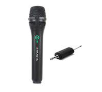 MICROFONO WIRELESS UHF CON RICEVITORE RICARICABILE SISTEMA MICROFONICO SENZA FIL