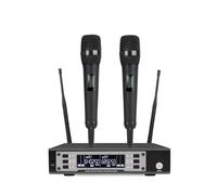 Microfono Wireless Uno O Due Microfoni UHF Microfonico Portatile Professionale A Lunga Distanza Canto Dal Vivo Riproduzione Chiara Del Suono(Black)