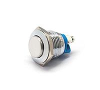 Microinterruttore 16mm 19mm Ottone nichelato Attuatore con cupola a sfera Interruttore a pulsante in metallo 1NO Momentaneo 2 perni a vite 3A250VAC(16mm High Head)