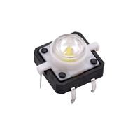 microinterruttore, 5 pezzi 12 * mm illuminato tattile micro interruttore pulsante reset momentaneo rosso giallo blu bianco 12VDC luce LED(5pcs White)