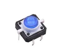 microinterruttore, 5 pezzi 12 * mm illuminato tattile micro interruttore pulsante reset momentaneo rosso giallo blu bianco 12VDC luce LED(5pcs Blue)
