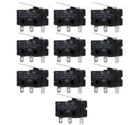 Microinterruttore a Levetta 10a Nero, 10 Pezzi in Plastica