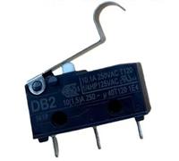 Microinterruttore a scatto DB2C-C1SC da 2 pezzi, SPDT 10,1 A 250 V T120, leva piegata da 22 mm, terminali a connessione rapida da 4,8 mm