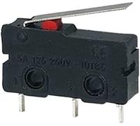 Microinterruttori 5Pcs Mini micro finecorsa NO NC 3 pin Terminali PCB SPDT 5A 125V 250V 29mm Leva ad arco a rulli a spinta a scatto(Pcb Pin 16mm Lever)